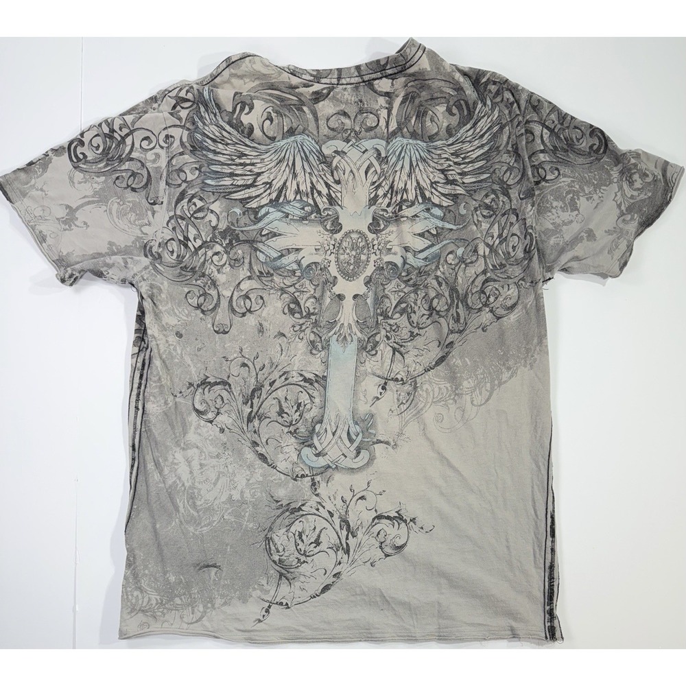 Helix Y2K Tattoo Cross Wing T Shirt Men's XXL Biker Gothic Graphic Tee